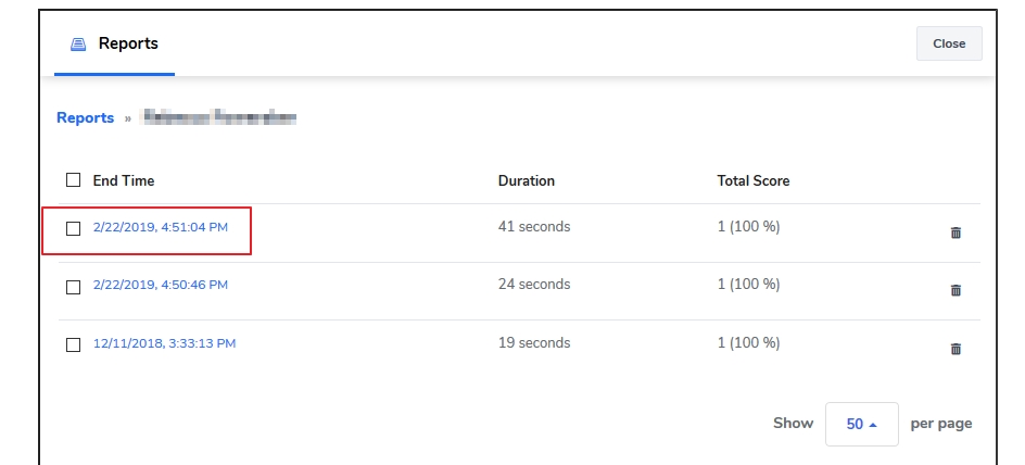See all a users attempts. Press for more information