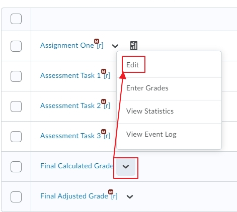 Choose Calculated Grade