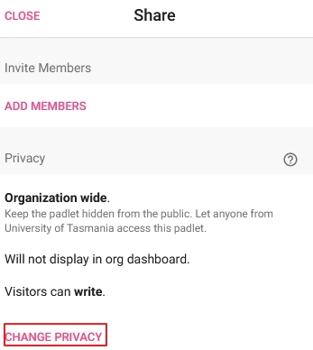 Change Privacy