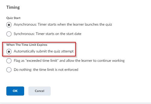 Auto submit quiz