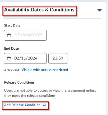 Add release condition