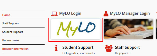 Press on the MyLO image to open up the authentication portal