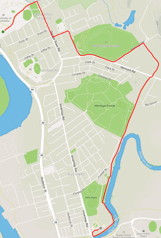 Inveresk Apartments via Vermont Road map