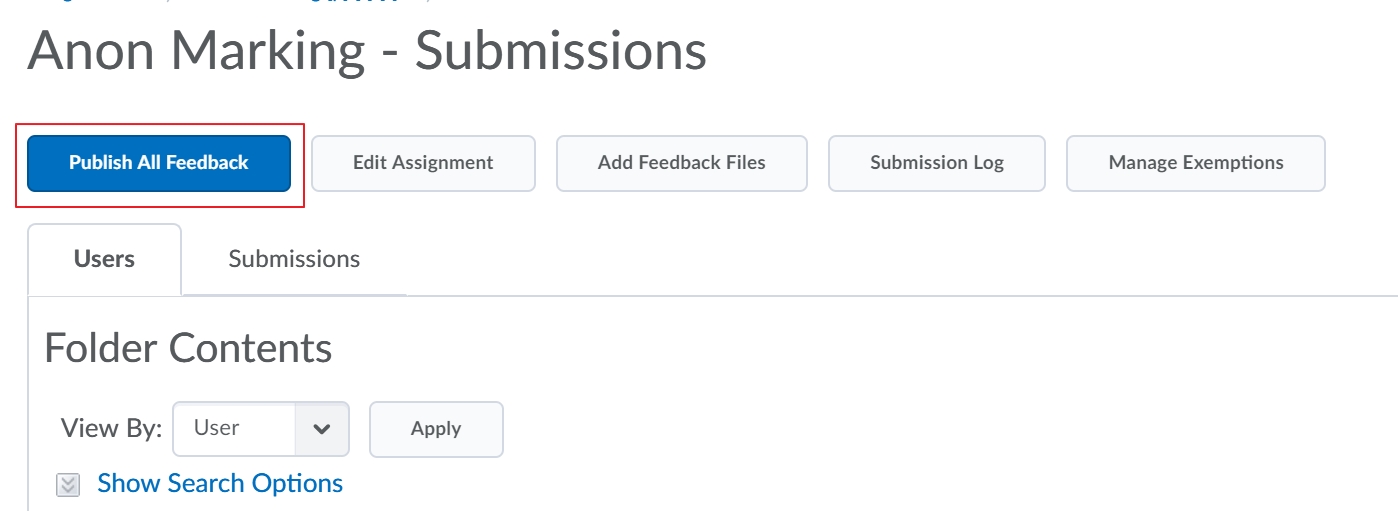 Publish all feedback option