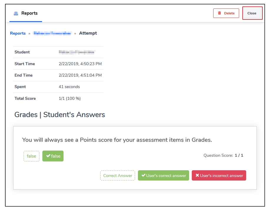 See the enitre attempt for the user