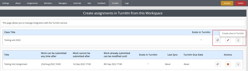 Create Class in Turnitin