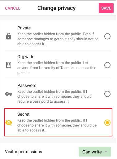 Choose secret
