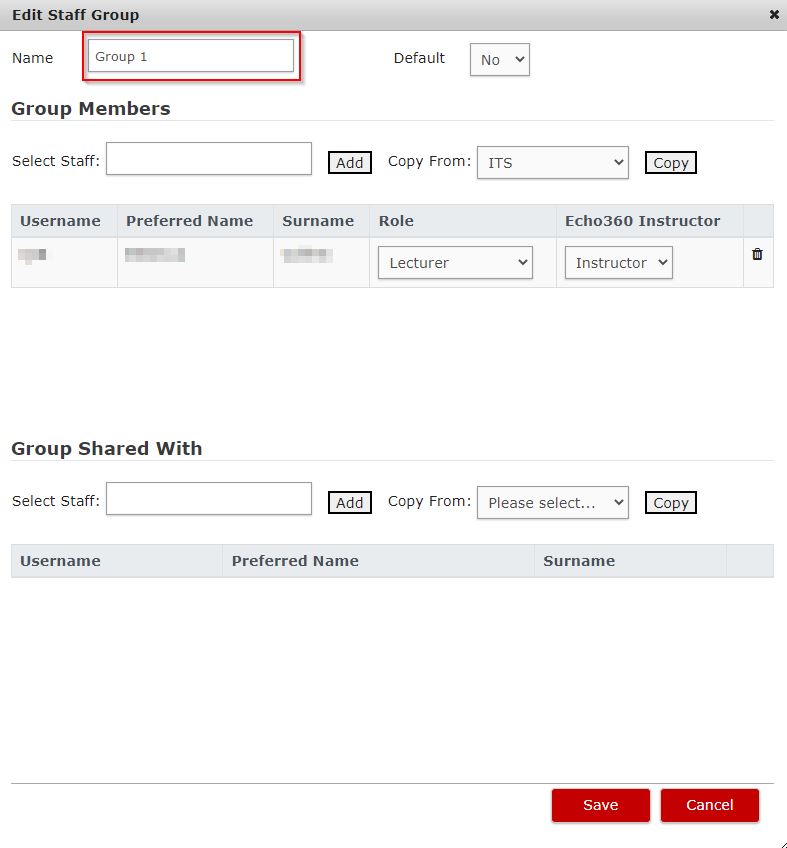 Staff groups