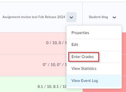 Enter Grades