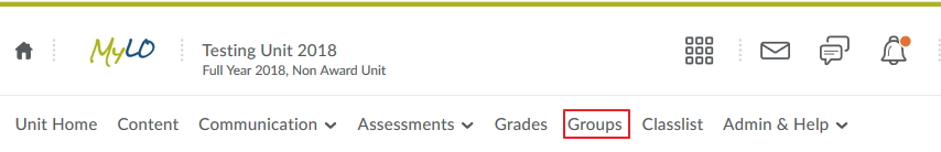 Select groups from the nav bar
