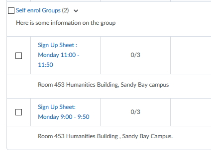 Groups with descriptions