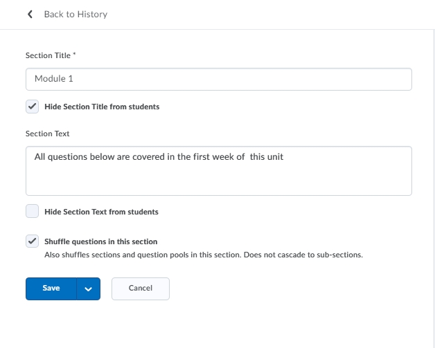 Quiz Questions - new section