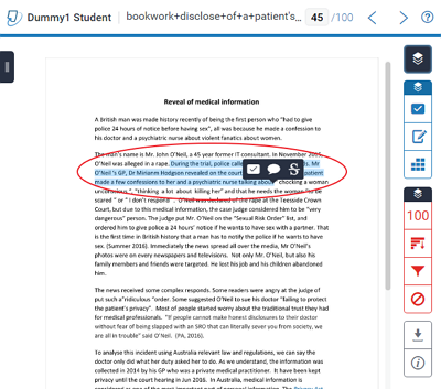 QuickMark - select text