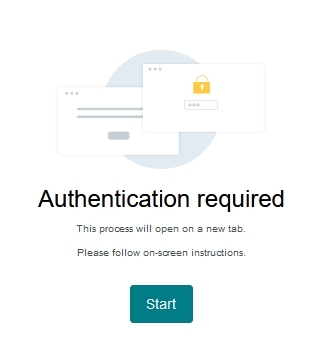 Press start to authenticate