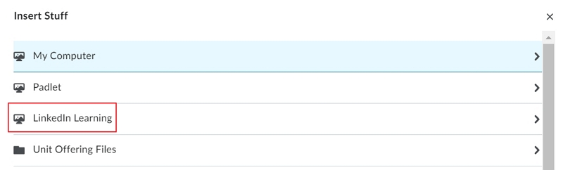Select LinkedIn Learning.