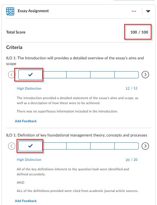 Edit the rubric as required