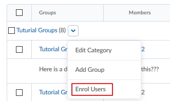 Enrol users or add more groups