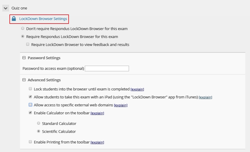 Respondus Lockdown Browser
