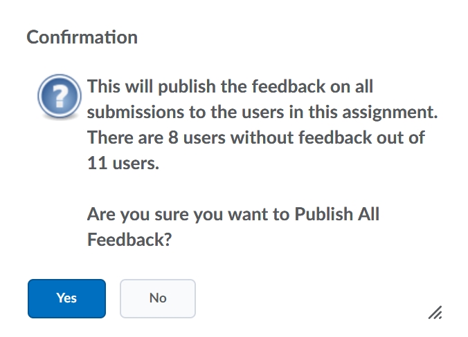 Confirmation message
