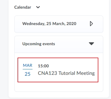 Press on the Calendar link