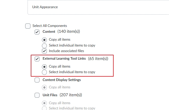 Add External Learning Tool Links