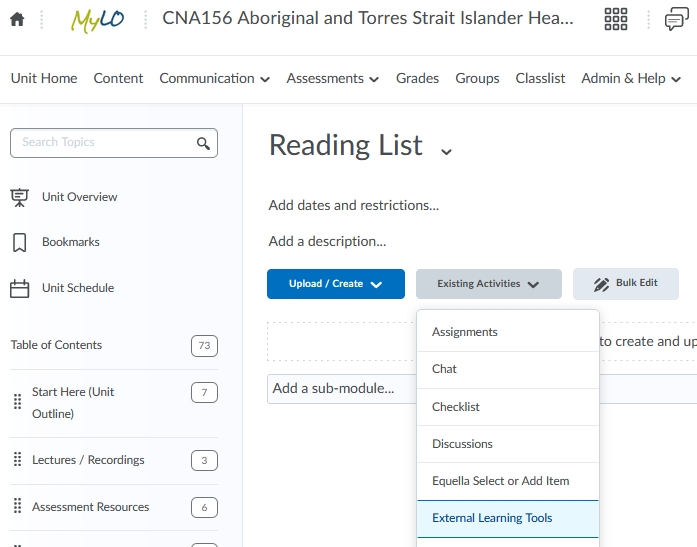Select External Learning Tools