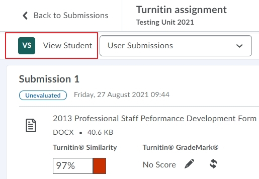 Hover on student name
