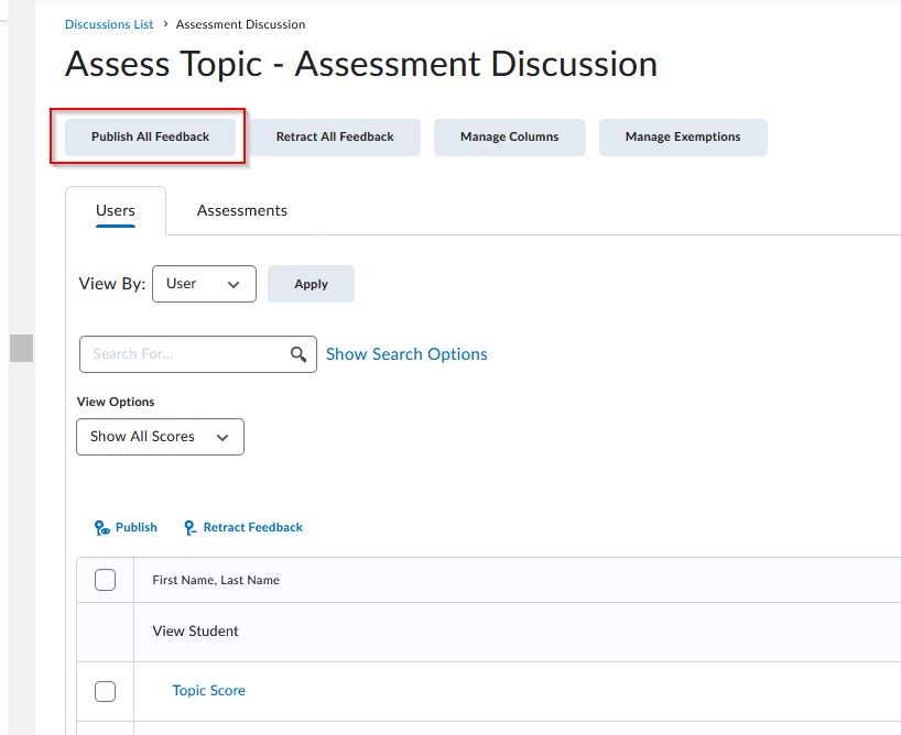Publish feedback