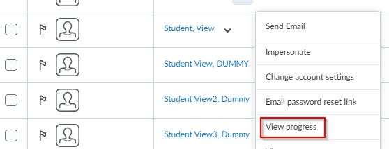 Select View Progress