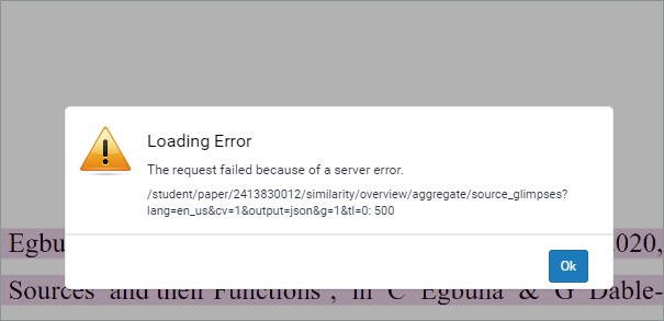 Turnitin error