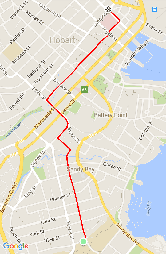 Hobart Medical Science Precinct via Fitzroy Place Map