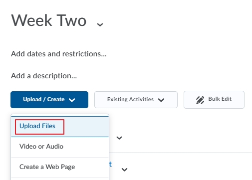 Choose Upload files