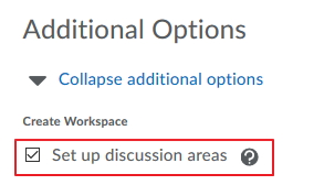 Set up discussion area