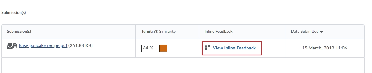 View inline Feedback