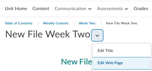 Edit Web Page