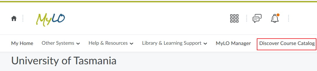 Discover on nav bar