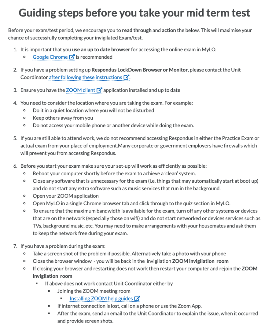 MyLO guide page example