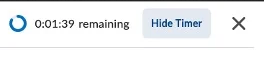 The Hide Timer button beside the quiz timer.