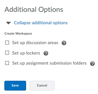 Additional Options