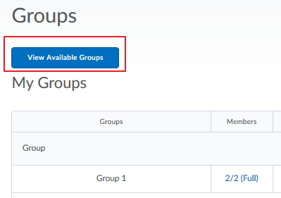 Press View available groups