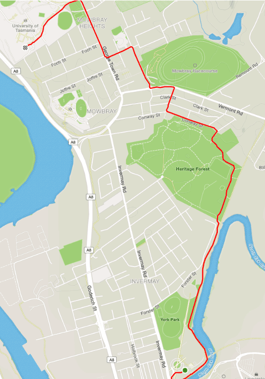Newnham Campus via Heritage Forest map