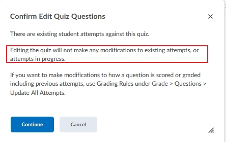 Confirm edit question