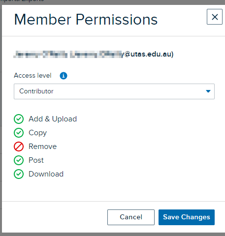 Members permissions tile