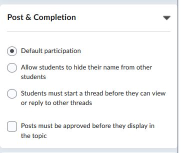 Post and Completion