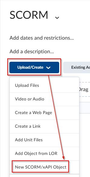 Select SCORM