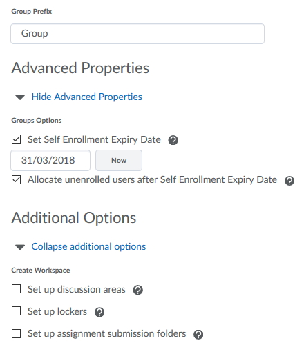 Choose your advanced options