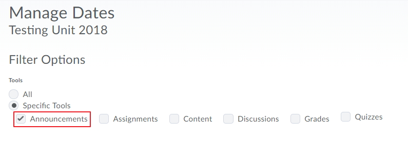 Use manage dates to bulk change your dates
