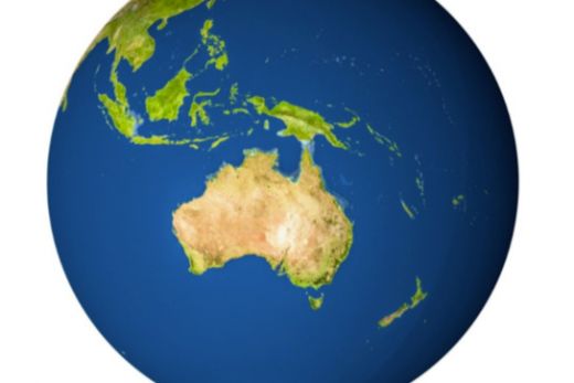 Decorative image: Australia on the globe