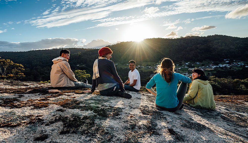 Planning students at Derby, North East Tasmania