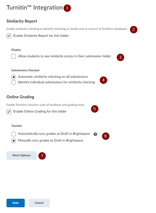 Turnitin settings